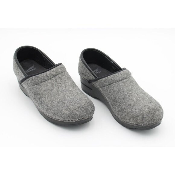 Dansko Shoes - Dansko Gray Wool Blend Clogs Slip-On Mule Shoes Sz 39